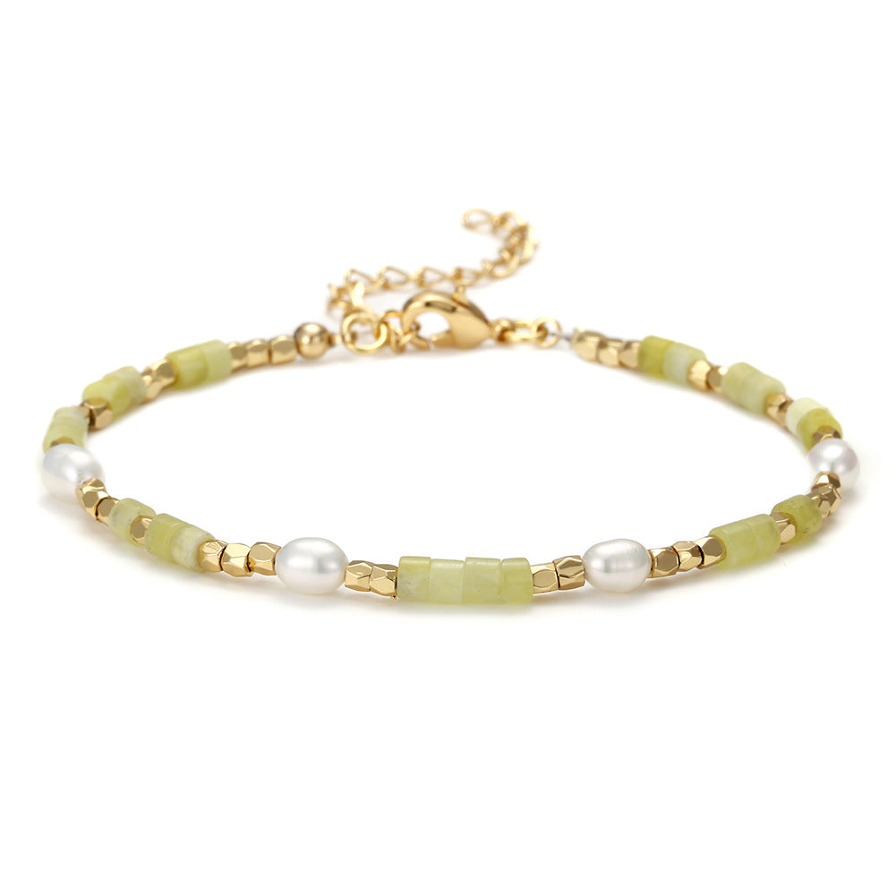 Wholesale Colored Stacked Natural Stone Bracelet